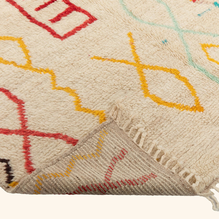 Multicolored Moroccan Berbere Wool Rug  - 5'7" x 8'6"