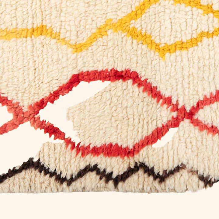 Multicolored Moroccan Berbere Wool Rug  - 5'7" x 8'6"