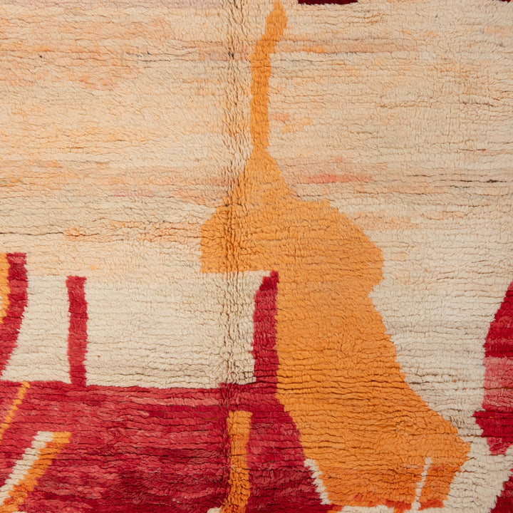 Multicolored Moroccan Berbere Wool Rug  - 5'7" x 9'6"