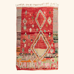 Multicolored Moroccan Berbere Wool Rug  - 5'5" x 8'6"