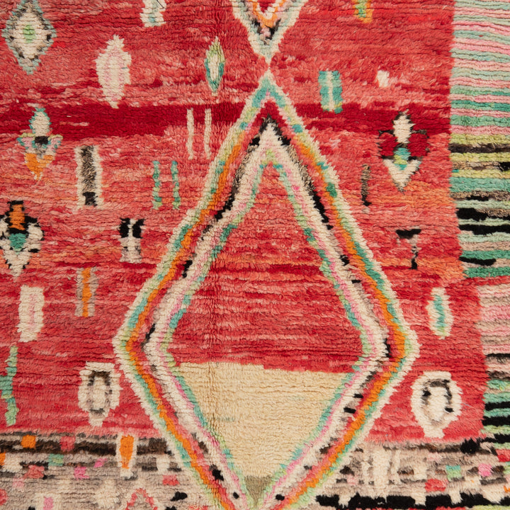 Multicolored Moroccan Berbere Wool Rug  - 5'5" x 8'6"