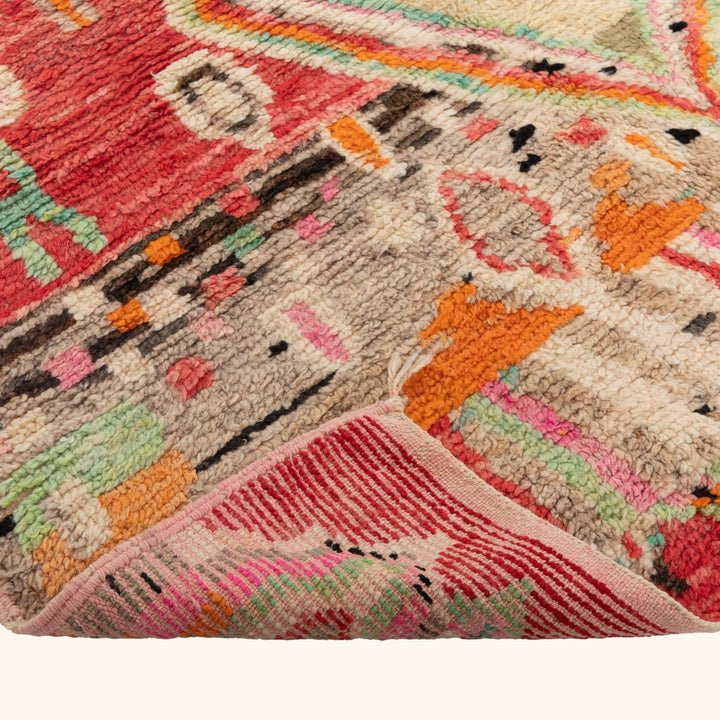 Multicolored Moroccan Berbere Wool Rug  - 5'5" x 8'6"