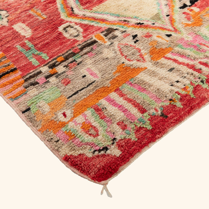 Multicolored Moroccan Berbere Wool Rug  - 5'5" x 8'6"