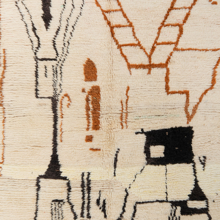 Multicolored Moroccan Berbere Wool Rug  - 5'3" x 9'