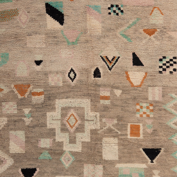 Multicolored Moroccan Berbere Wool Rug  - 4'11" x 7'10"