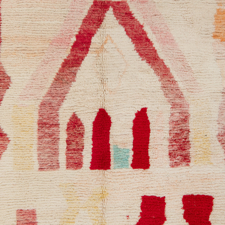 Multicolored Moroccan Berbere Wool Rug  - 5'9" x 9'2"