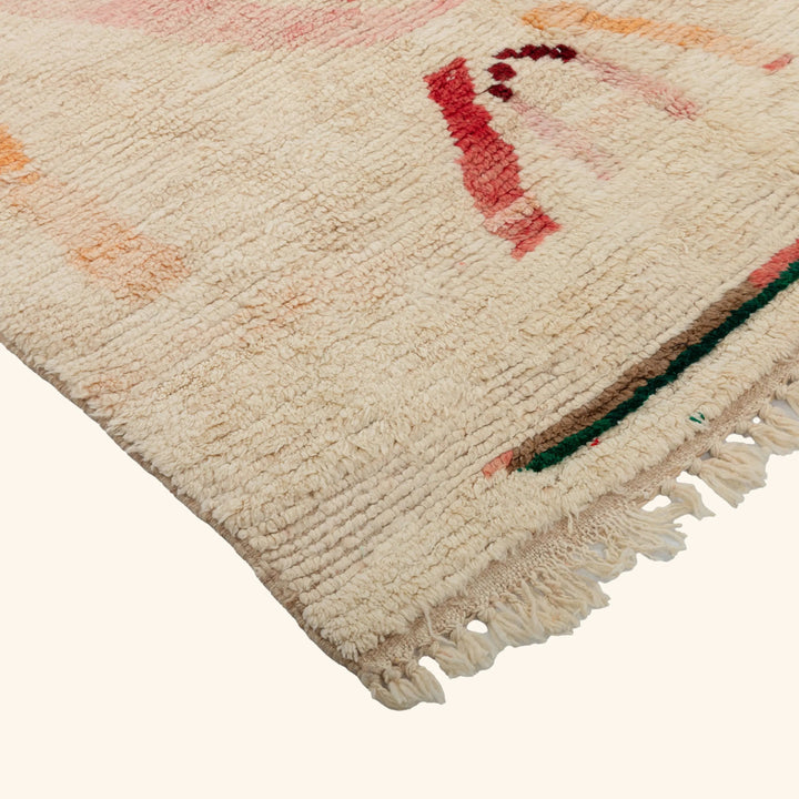 Multicolored Moroccan Berbere Wool Rug  - 5'9" x 9'2"