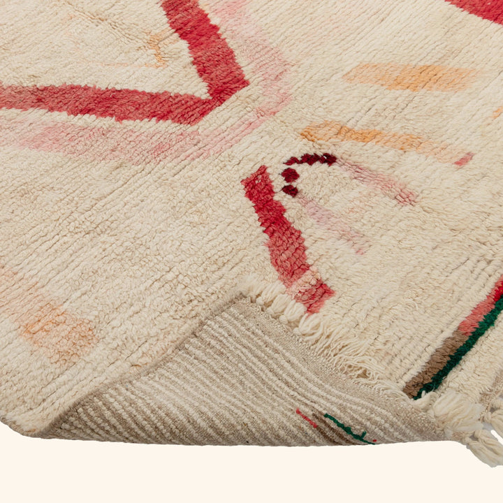 Multicolored Moroccan Berbere Wool Rug  - 5'9" x 9'2"