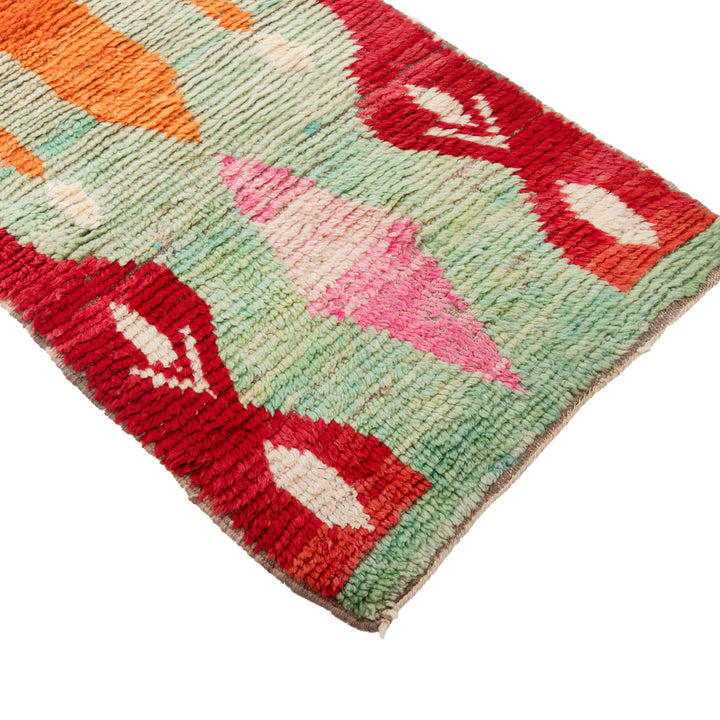 Multicolored Moroccan Berbere Wool Rug  - 2'4" x 10'