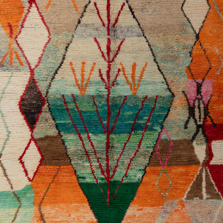 Multicolored Moroccan Berbere Wool Rug  - 6'3" x 9'2"