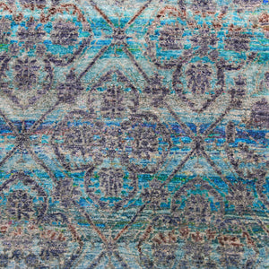 BLUE ALCHEMY TRANSITIONAL SILK RUG - 8' x 9' - hover