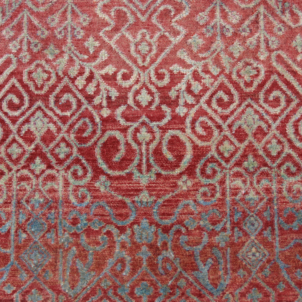 RED ALCHEMY TRANSITIONAL SILK & WOOL  RUG - 9' x 13'