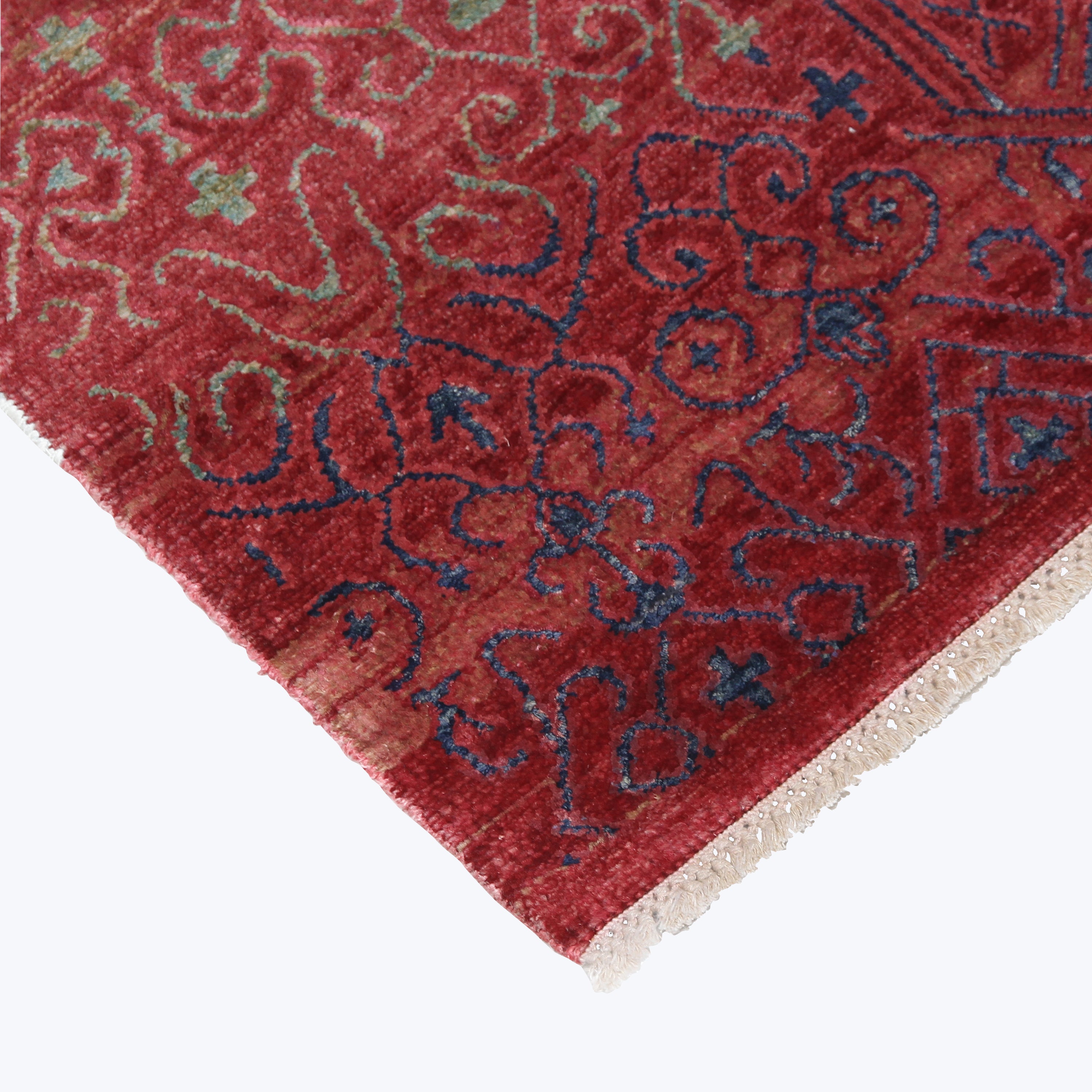 RED ALCHEMY TRANSITIONAL SILK & WOOL  RUG - 9' x 13'