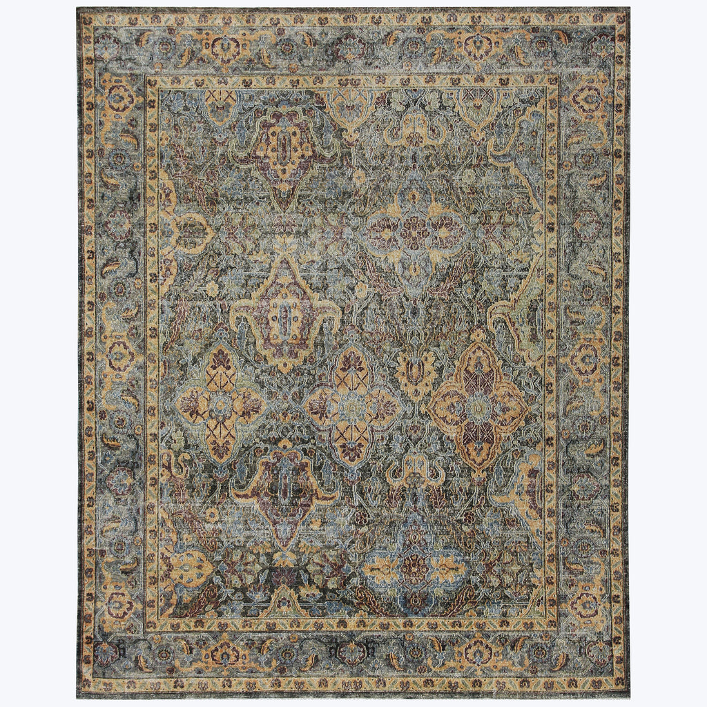 BLACK ALCHEMY TRANSITIONAL SILK RUG - 7' x 9'