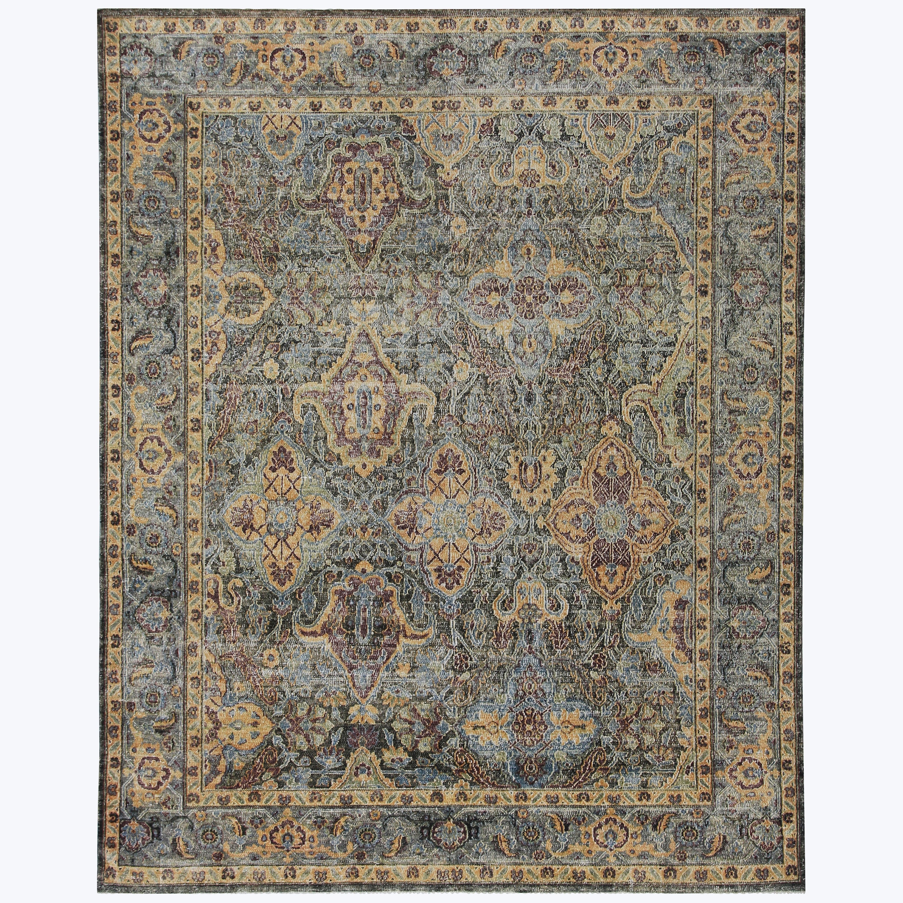 BLACK ALCHEMY TRANSITIONAL SILK RUG - 7' x 9'