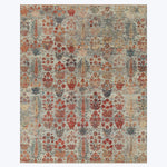 Red Transitional Wool Lurex Blend Rug - 8'1" x 10'