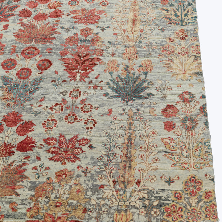 RED TRANSITIONAL WOOL & LUREX - 8'1" x 10'