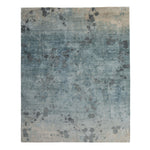 Blue Contemporary Tibetan Silk Rug - 8' X 10'
