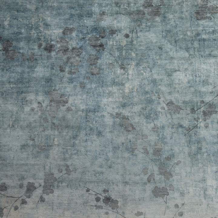 Blue Contemporary Tibetan Silk Rug - 8' X 10'