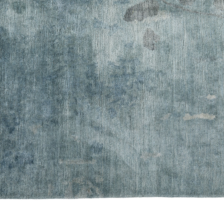 Blue Contemporary Tibetan Silk Rug - 8' X 10'