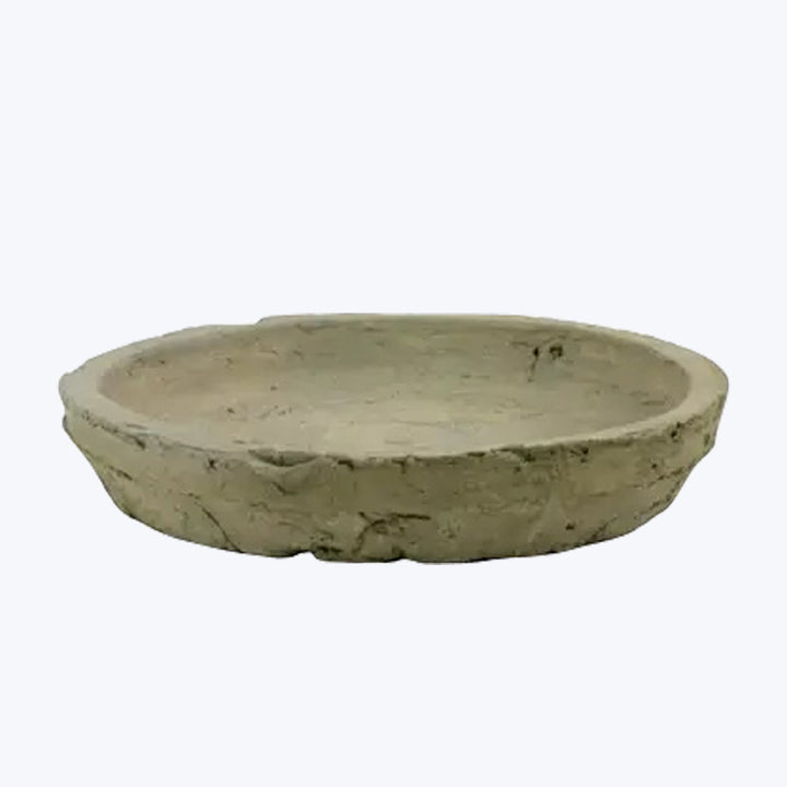 Rustic Terra Cotta Saucer, 5.5 in, Moss Grey
