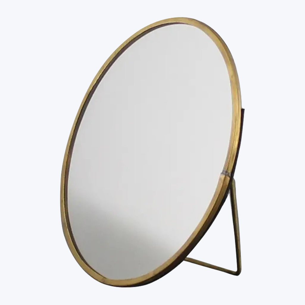 Monroe Easel Mirror, Brass Large