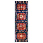 Blue Traditional Wool Runner - 4' 1" x 13' 4"