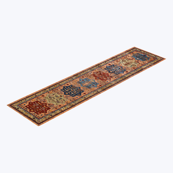 BROWN TRADITIONAL WOOL RUNNER - 2' 10" x 11' 9"