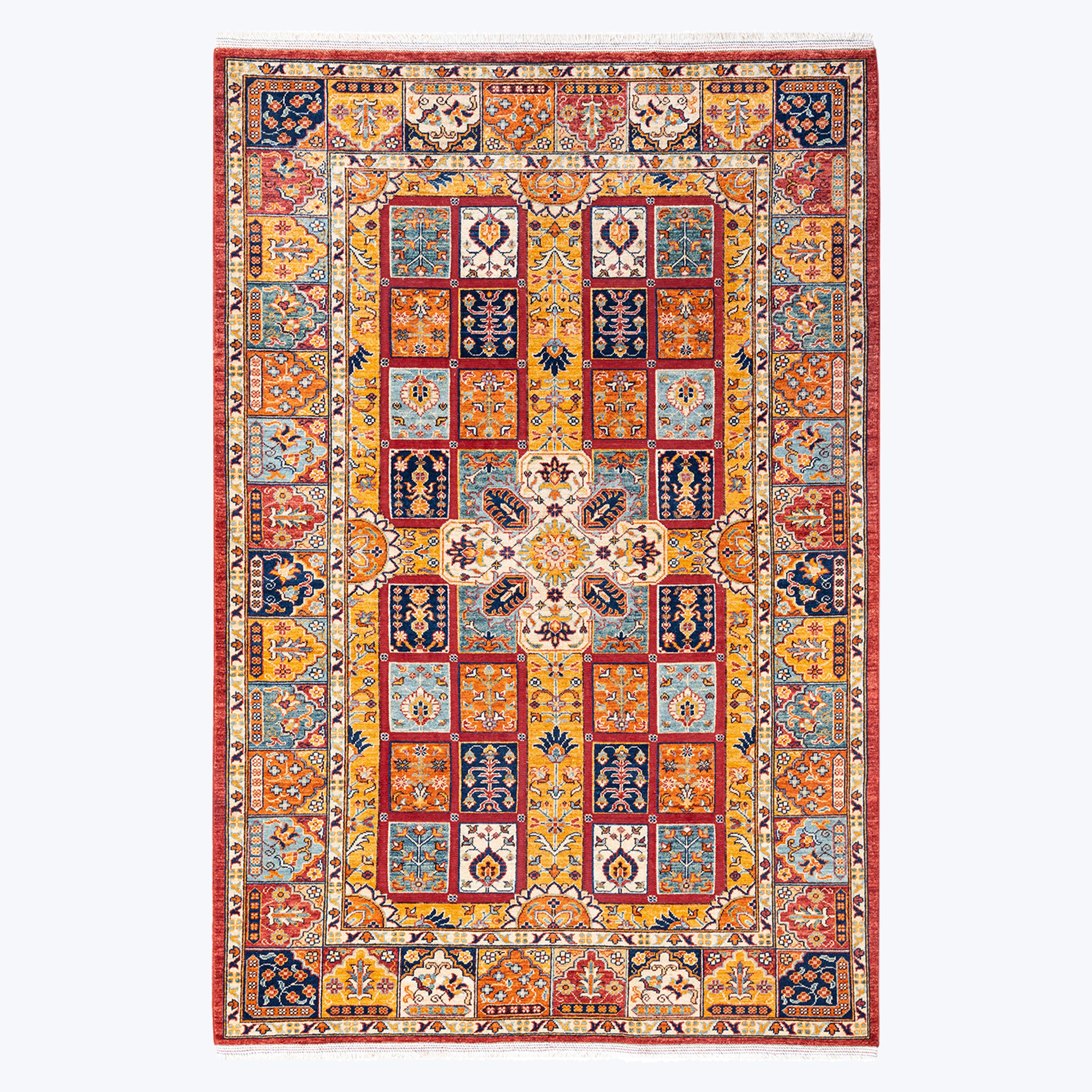 LIGHT BLUE TRADITIONAL WOOL RUG - 6' 4" x 9' 5"