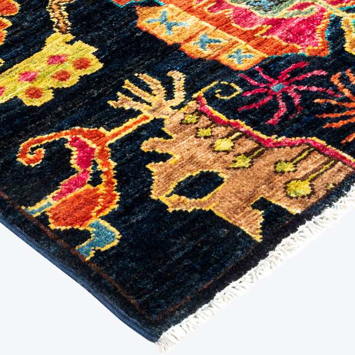 BLUE TRADITIONAL WOOL RUNNER - 2' 7" x 9' 4"