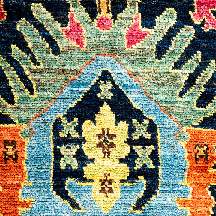 BLUE TRADITIONAL WOOL RUNNER - 2' 7" x 9' 4"