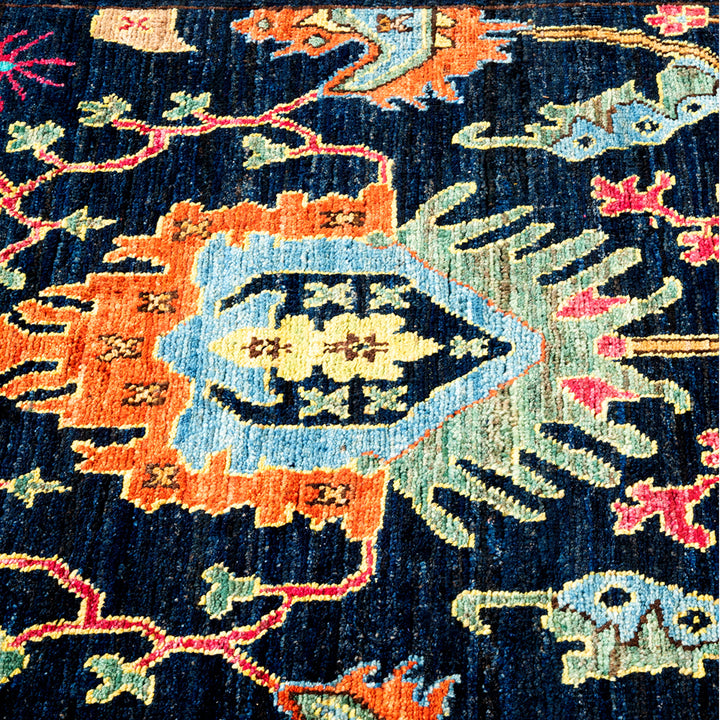 BLUE TRADITIONAL WOOL RUNNER - 2' 7" x 9' 4"