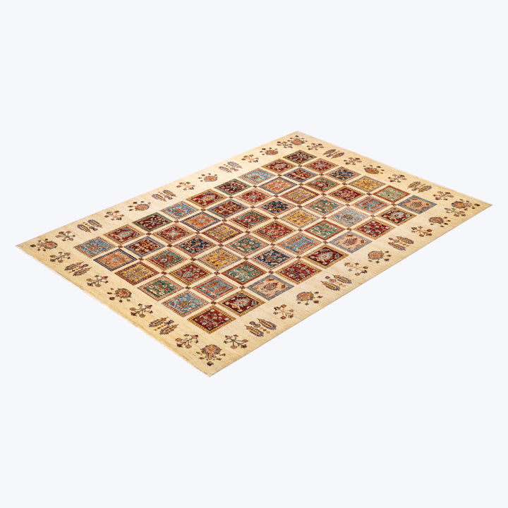 IVORY TRADITIONAL WOOL RUG - 7'  x 9' 8"