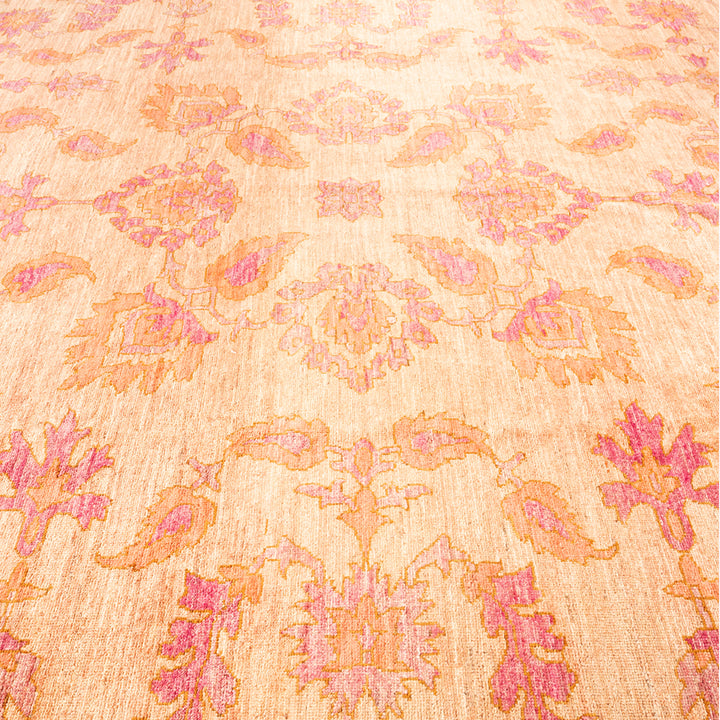 BEIGE TRADITIONAL WOOL RUG - 9' 3" x 11' 10"