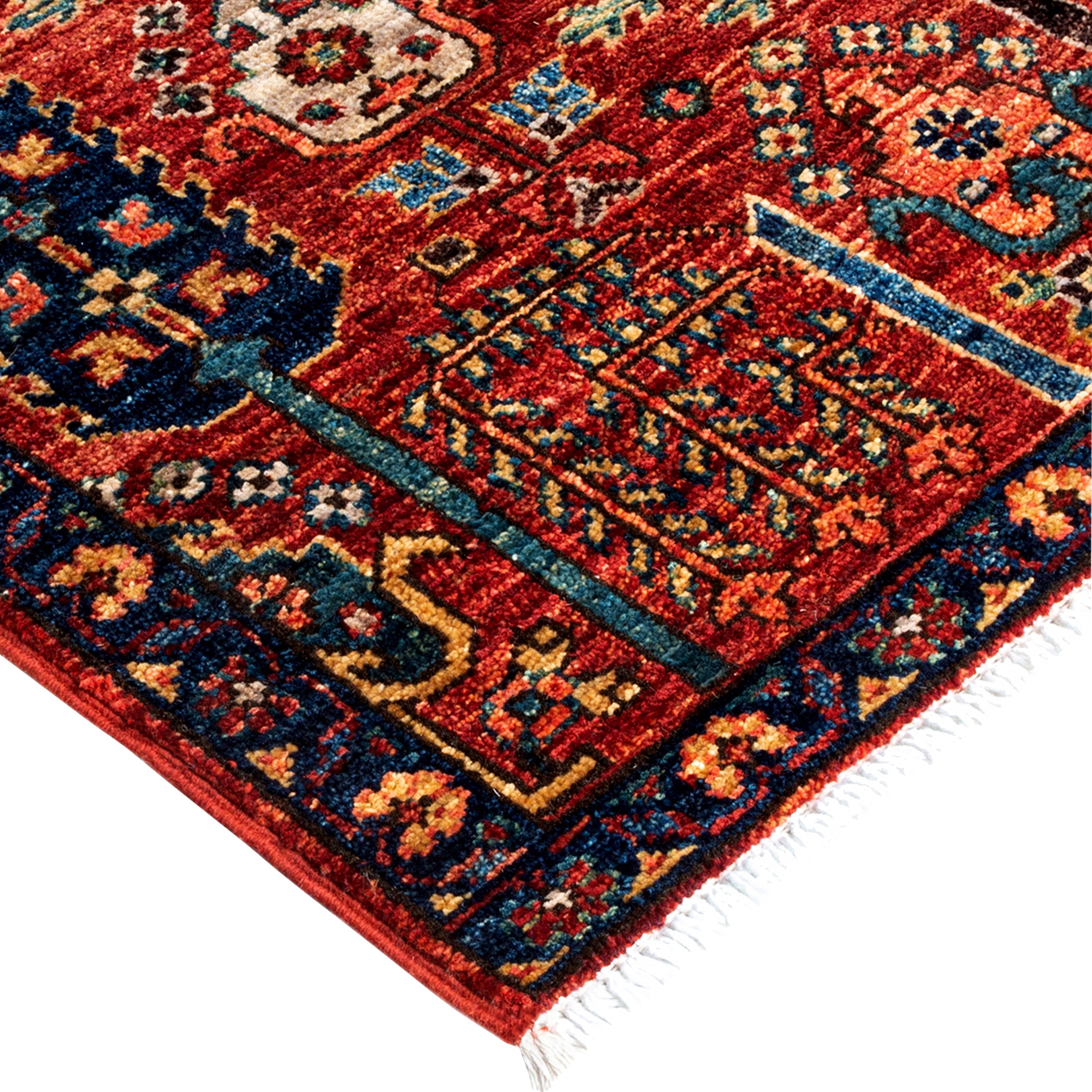 Red Traditional Wool Runner - 2' 7" x 9' 9"