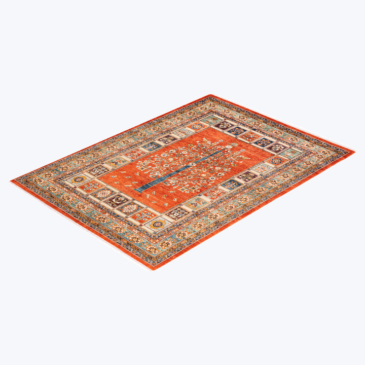 RED TRADITIONAL WOOL RUG - 5' 8" x 7' 10"