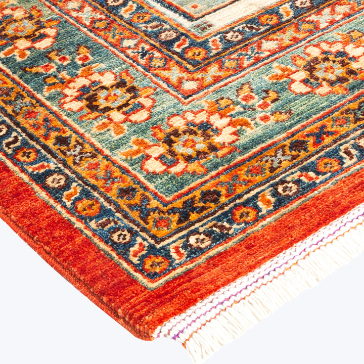 RED TRADITIONAL WOOL RUG - 5' 8" x 7' 10"