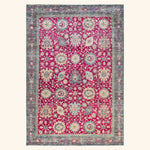 Pink Traditional Wool Rug - 6' 7 x 9' 3"