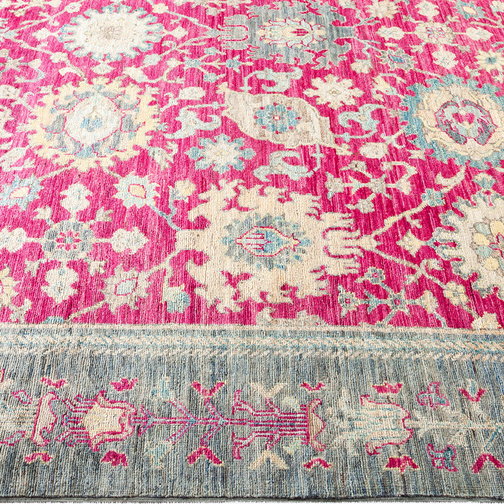 PURPLE TRADITIONAL WOOL RUG - 6' 7" x 9' 3"