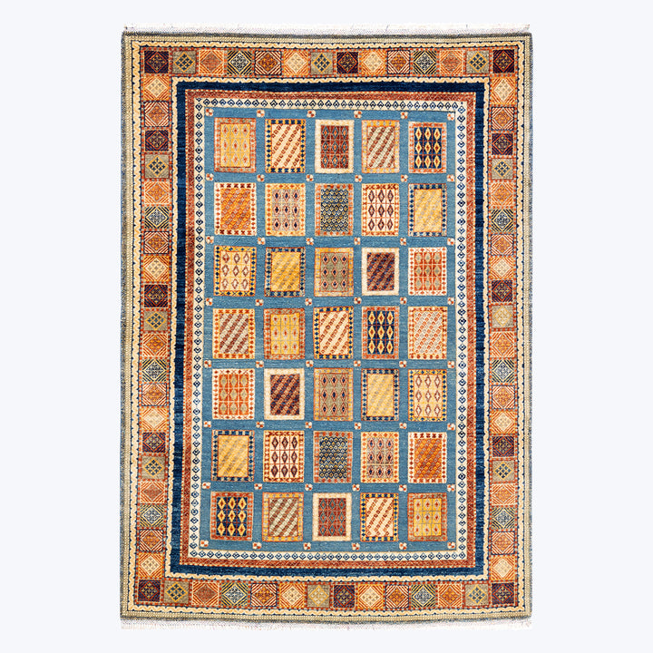 YELLOW TRADITIONAL WOOL RUG - 5' 8" x 8' 2"