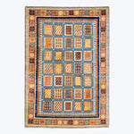 YELLOW TRADITIONAL WOOL RUG - 5' 8" x 8' 2"