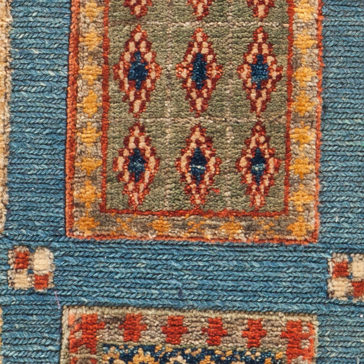 YELLOW TRADITIONAL WOOL RUG - 5' 8" x 8' 2"