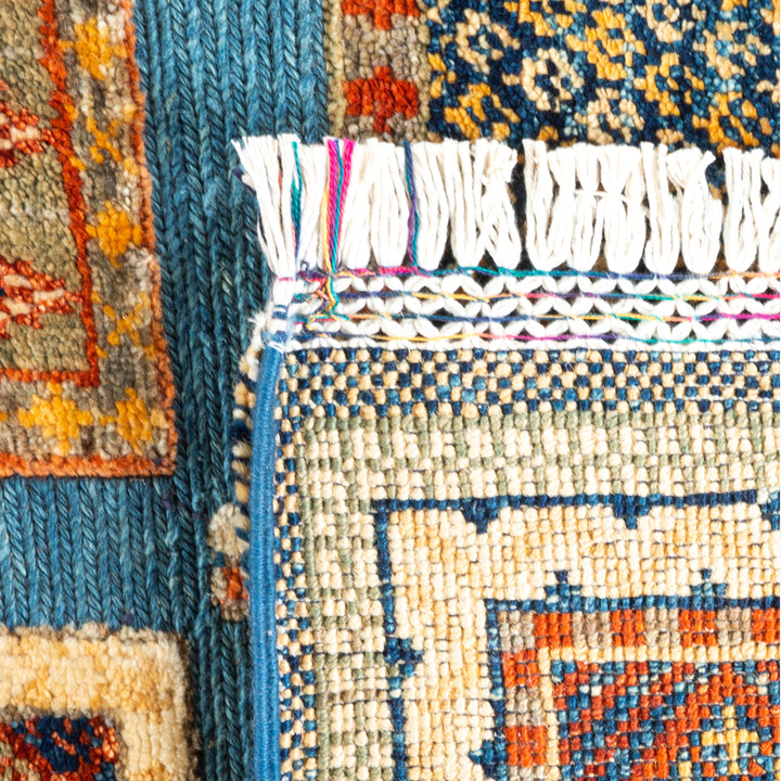 YELLOW TRADITIONAL WOOL RUG - 5' 8" x 8' 2"