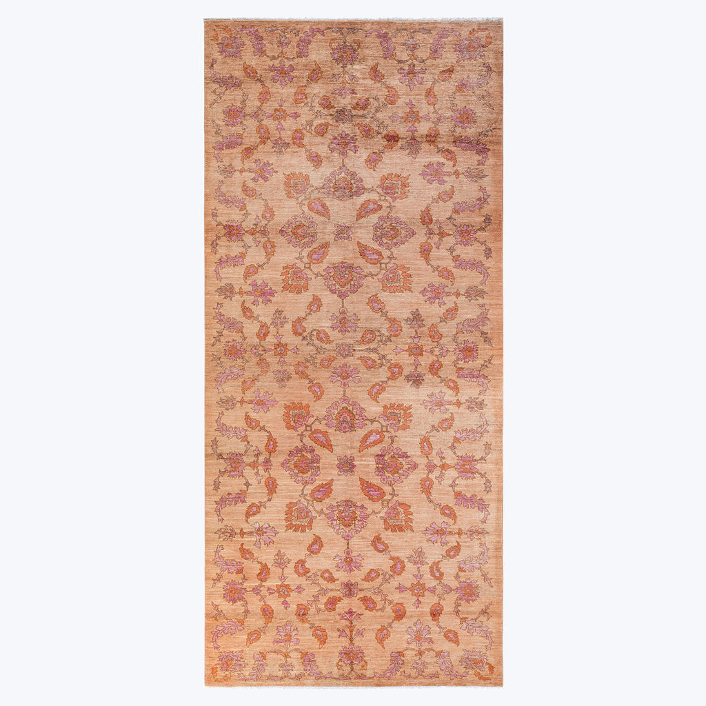 BEIGE TRADITIONAL WOOL RUNNER - 6' 1" x 13' 9"