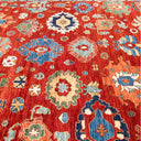 RED TRADITIONAL WOOL RUG - 7' 11" x 9' 11"