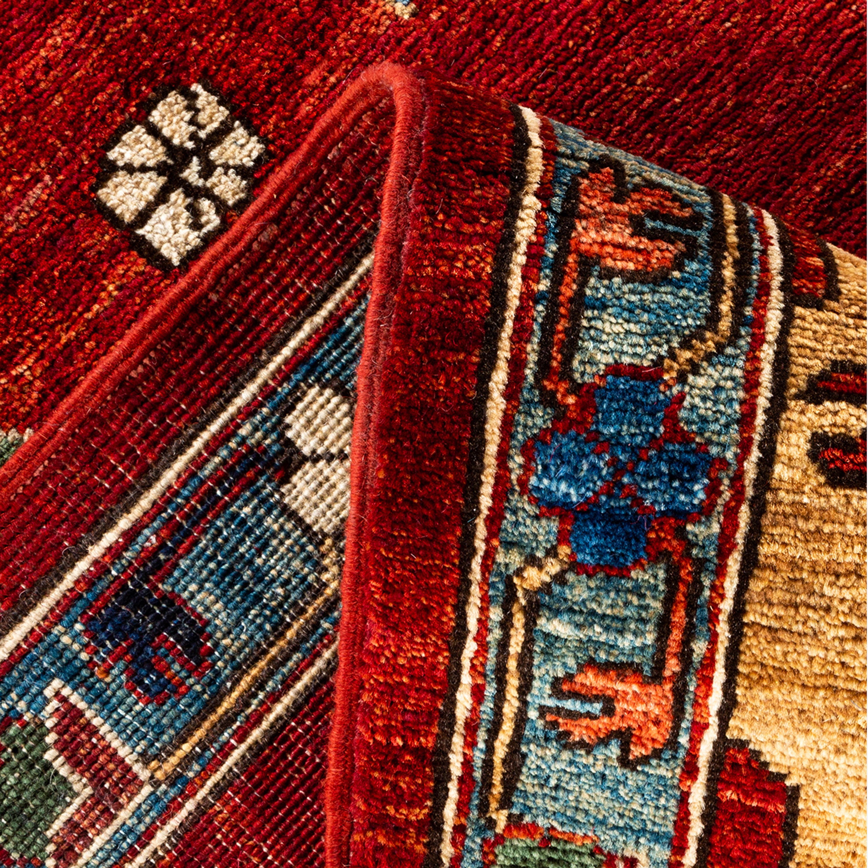 RED TRADITIONAL WOOL RUG - 7' 11" x 9' 11"