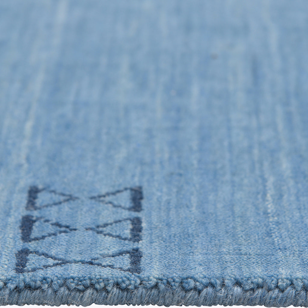 TRANSITIONAL WOOL COTTON BLEND RUG - 9'  x 12' Blue