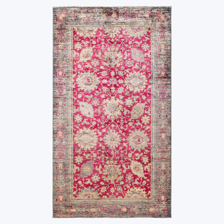 PURPLE TRADITIONAL WOOL RUG - 4' 8" x 8' 2"