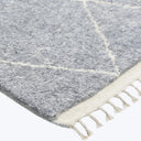 GREY MOROCCAN WOOL COTTON BLEND RUG 9'  x 12'