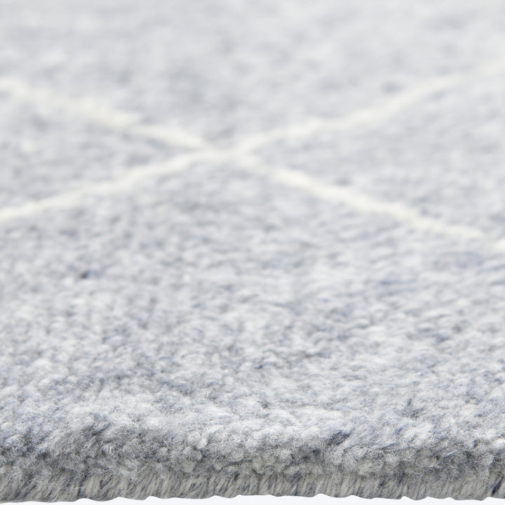 GREY MOROCCAN WOOL COTTON BLEND RUG 8'  x 10'